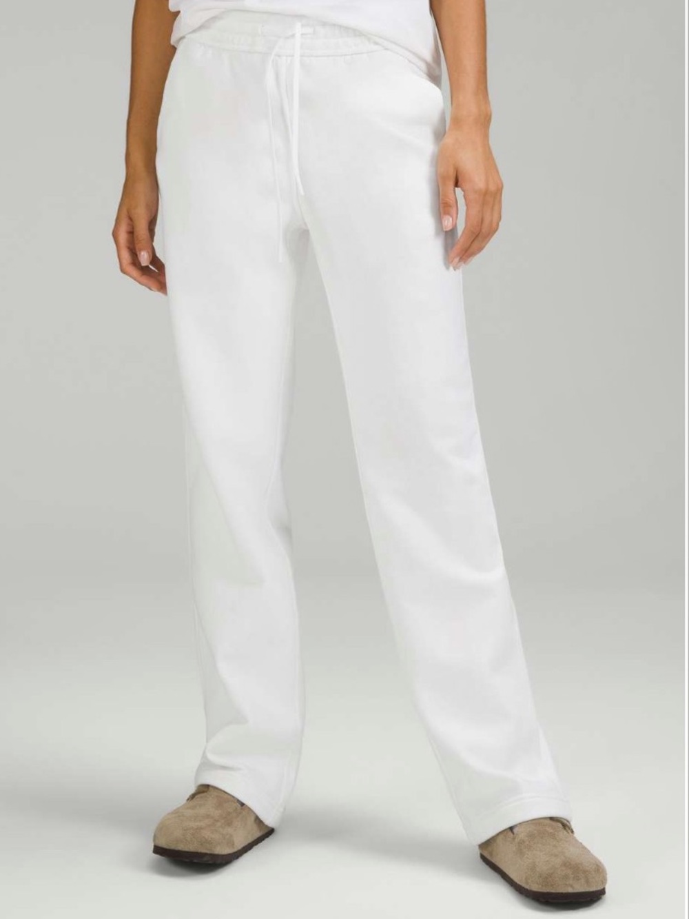 Lululemon Loungeful Straight Leg Pant Lounge Fleece Sweatpants White Size 10